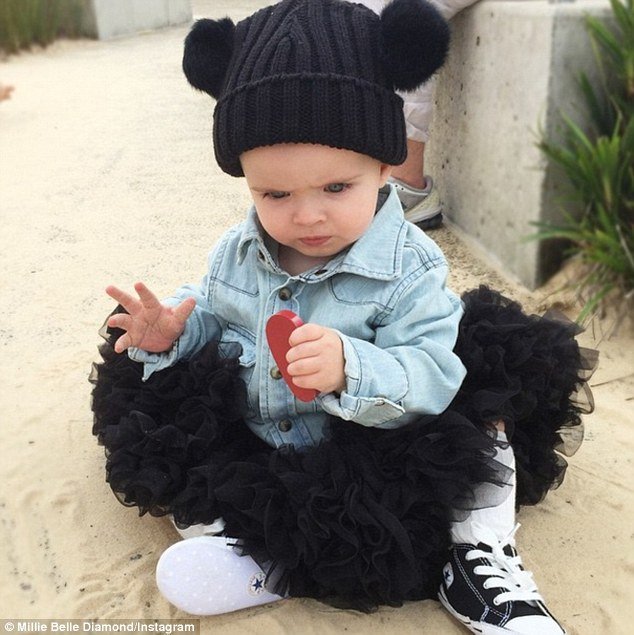 'She's just like her mummy... Doesn't like getting her hands dirty,' Ms Fox posted alongside this photo