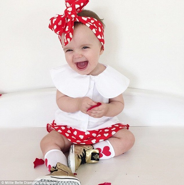 Lots of love: On Valentine's day, Millie-Belle's mum wrote: 'How can you not LOVE this little cutie'