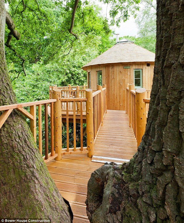 This luxury live-in tree house in Harptree Court Bed & Breakfast in Somerset cost around £150,000 to build